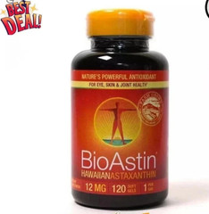 BioAstin Hawaiian Astaxanthin 12 mg Supplement 120 Soft Gels – NEW – 02/2028