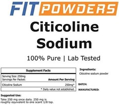 Citicoline Powder, Pure CDP Choline with Scoop 10 Grams