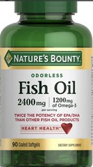Nature’s Bounty Odorless Fish Oil, 2400 mg 90 Count (Pack of 1) exp 09/2028