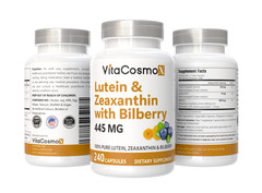 Lutein 40mg with Zeaxanthin Bilberry 400mg Eye Health Support Supplement, 240Cap