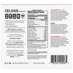 30 CELSIUS LIVE FIT ESSENTIAL ENERGY POWDER STICKS ASSORTED, FLAVORS, ZERO SUGAR