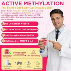 Lilicare Methyl B12 P5P For Women Men – B Complex Adult B2 B6 Omega 3