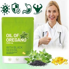 Oil of Oregano 300 Softgels with Black Seed Oil – 6000mg Oregano Oil NEW