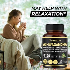 Ashwagandha 6000mg Fenugreek 550mg Maca Root 500mg Ginger Root 250mg Rhodiola