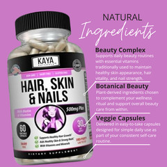 Hair Skin Nail Capsules 60 Count, BIOTIN, Vitamin D, Vitamin B-12, Folic Acid