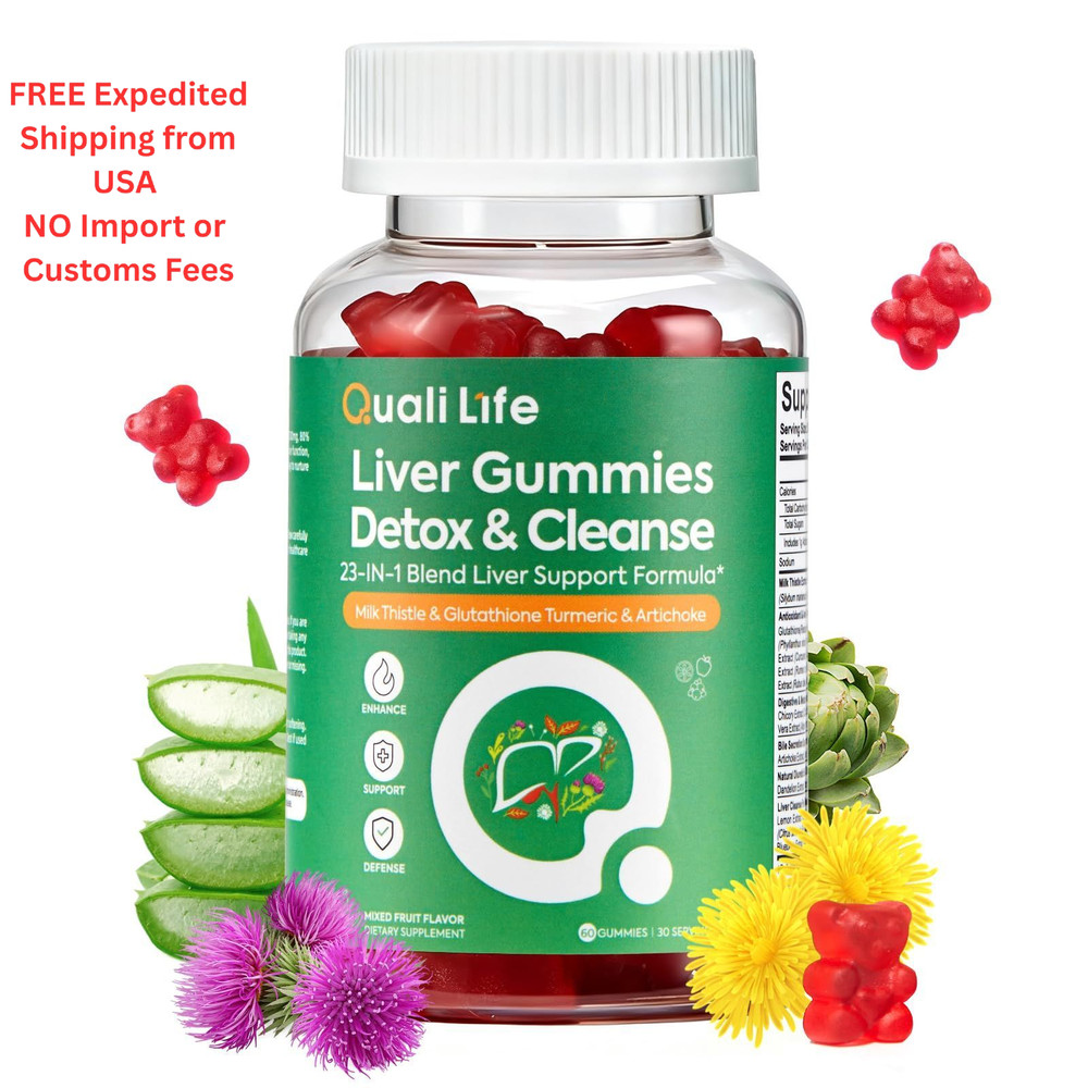 QualiLife Liver Cleanse Detox & Repair Gummies – 2000mg 60 Count (Pack of 1)