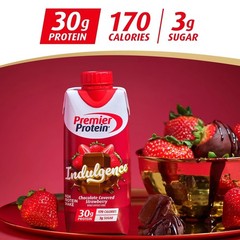 Premier Protein Indulgence 30g Protein Shake – Chocolate Strawberry – 11oz/4pk
