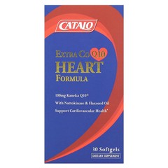 2 X CATALO, Extra CoQ10, Heart Formula with Nattokinase & Flaxseed Oil, 30 Soft
