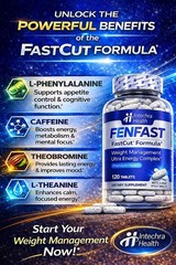 Fenfast 3 Bottle Pack! Weight Management Energy Diet Pills – White/Blue Tablets