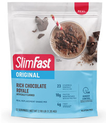 SlimFast Powder Original Rich Chocolate Royale Shake Mix 10g of Protein, 52 Serv