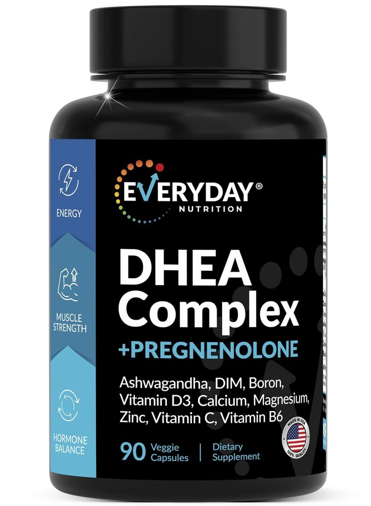 DHEA Micronized 200mg Complex with Pregnenolone 100mg 90 Count (Pack of 1)