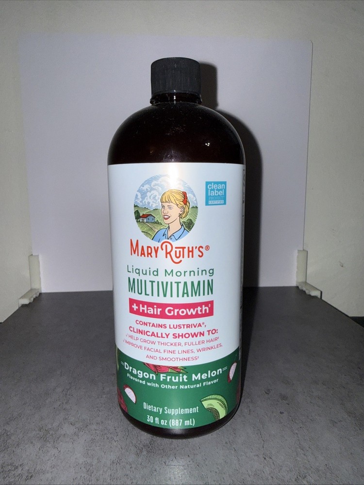MARY RUTHS Multivitamin + Hair Growth, Dragon Fruit Melon, 30 fl oz (887 ml)