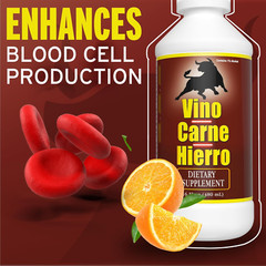 Menper Vino Carne Hierro Supplement with Iron & B Vitamins – 16 fl oz (3-Pack)