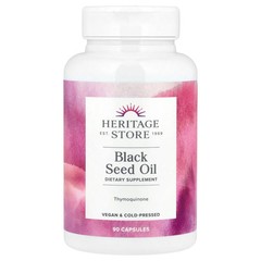 2 X Heritage Store, Black Seed Oil, 90 Capsules (650 mg per Capsule)