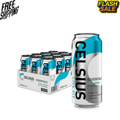 CELSIUS ESSENTIALS Sparkling Blue Crush Energy Drink 16 oz 12 Pack