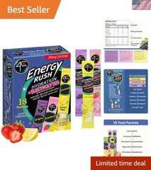 Energy Rush 18ct Electrolyte Stix – Refreshing Lemonade, Strawberry & Grape