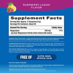 Natural Vitality CALM Raspberry Lemon Relaxing Magnesium Drink Mix 4oz28Servings