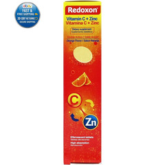 Vitamin C + Zinc, Effervescent Tablets 20 Count (Pack of 1), Orange