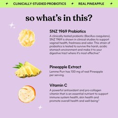 Lemme Purr Vaginal Probiotic Gummies, 30 Count, Pineapple Flavor, Womens Health