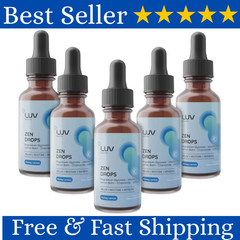 LUV Zen Drops Stress Support with Magnesium Glycinate and Lemon BalM 5 PACK.