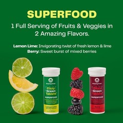 Amazing Grass Effervescent Tablets: Green Superfood Water Flavoring Tablet wi…