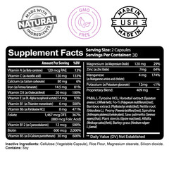 Hair Skin Nail Capsules 60 Count, BIOTIN, Vitamin D, Vitamin B-12, Folic Acid