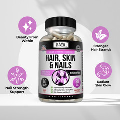 Hair Skin Nail Capsules 60 Count, BIOTIN, Vitamin D, Vitamin B-12, Folic Acid