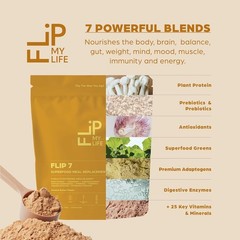 Flip 7 Natural SuperFood, Plant-Based Protein, Complete Meal Replacement to S…