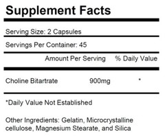 3 pk Choline Bitartrate 900mg Brain Memory Booster Phosphatidylcholine Nootropic