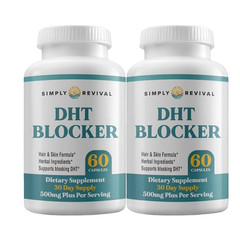2-Pack Simply Revival DHT Blocker – Promote Healthy Hair Growth – 120 Capsules
