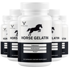 (5 Pack) Horse Gelatin Advanced Male Support Supplement HorseGelatin 60 Capsules