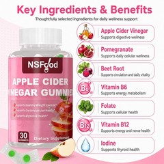 Apple Cider Vinegar ACV Gummies with the Mother Gut Health & Natural Energy Keto