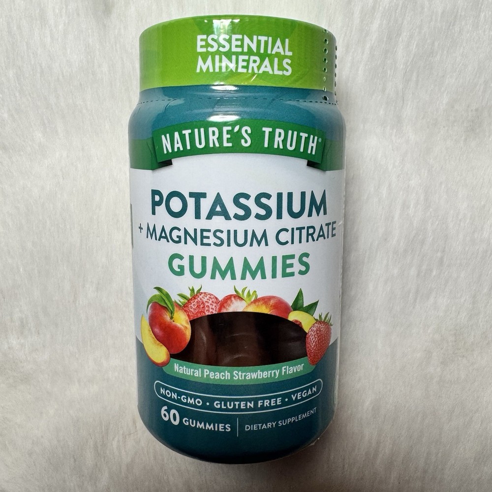Nature’s Truth Potassium + Magnesium Citrate Gummies 60 Peach Strawberry 05/2026