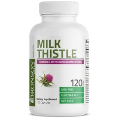 Bronson Milk Thistle Silymarin Marianum & Dandelion 120 Count (Pack of 1)