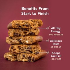 Organic Plant Based Protein Bars – Oatmeal Chocolate Chip – 12 Count, 1.9oz Bars