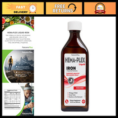 Liquid Iron Supplement – Hema-Plex, Mixed Berry Flavor – Vegan, Gluten-Free, 25