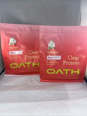 2 Oath Nutrition Clear Whey Isolate Protein Powders Kiwi Strawberry Exp 02/27/27