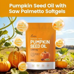 VivoNu Pumpkin Seed Oil with Saw Palmetto Capsules|Cold Pressed, Oil Virgin Pure