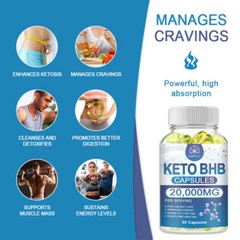 3 X KETO BHB 20000mg Diet Pills Ketone FAT BURNER Weight Loss Diet Pills Ketosis