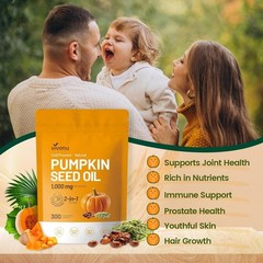 VivoNu Pumpkin Seed Oil with Saw Palmetto Capsules|Cold Pressed, Pure Virgin Oil