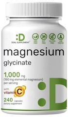 Magnesium Glycinate 500mg 240 Capsules Vitamin C Supplement