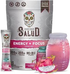 Salud 2-in-1 Dragon Fruit Energy Drink Powder – Clean Focus, 15 Servings..
