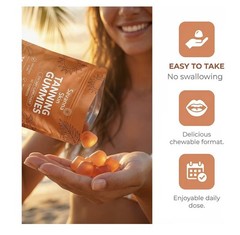 Savanna Skin Tanning Gummies, with Vitamin C & E, Astaxanthin, Collagen. 03/28