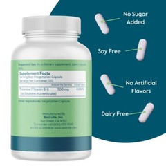 Vitamin B-1 (Thiamin) 500mg (120 Vegetarian Capsules) – No Stearates – Vegan