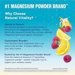 Magnesium Glycinate Powder Raspberry Lemonade 5oz Calm Mix