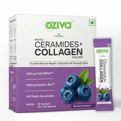 OZiva Phyto Ceramides Collagen Powder Blueberry 30 Sachets Skin health Support
