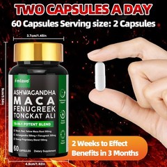 Maca Root, Ashwagandha, Panax Ginseng Fenugreek Extract Male Enhancing 60 Caps
