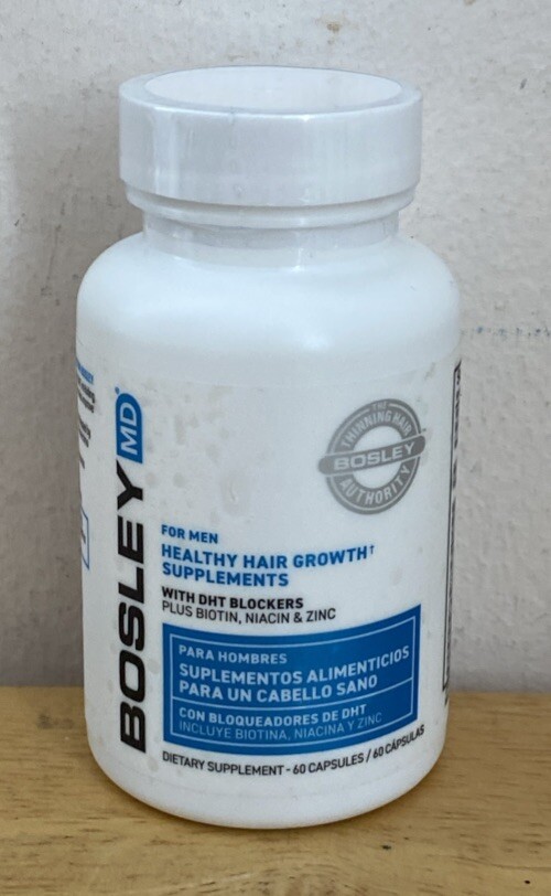 Bosley Health Hair Growth Supplement for Men 60 Capsules Exp 6/2026 NEW SEALED