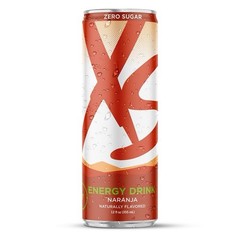 XS Zero Sugar Energy Drink, Naranja Flavor, 12 fl oz Can