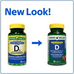 Spring Valley Vitamin D3 5000 IU Fast Dissolve Tablets Strawberry 90 Count